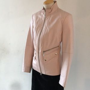 TCM light Pink Leather Motorcycle Jacket